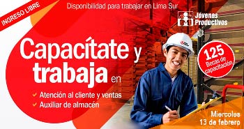 Jóvenes Productivos ofrece 125 BECAS de capacitación en Atención al cliente y ventas, Auxiliar de almacén