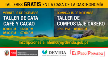 DEVIDA: Expo Vraem 2019 te invita a ser parte de los talleres gratuitas de Cata y Compostaje