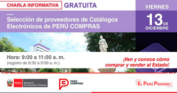 (Charla Gratuita) PERÚ COMPRAS: Selección de Proveedores de Catálogos Electrónicos