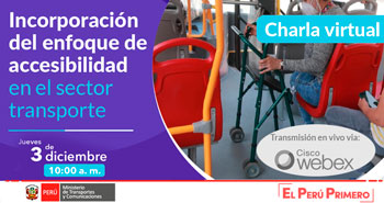 (Charla Virtual Gratuito) MTC: Incorporación del enfoque de accesibilidad en el sector transporte