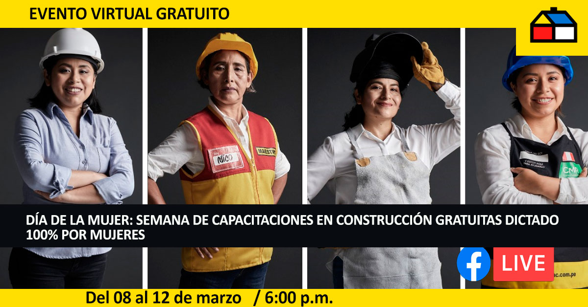 Evento Gratuito: Semana de capacitaciones en construcción gratuitas dictado 100% por mujeres