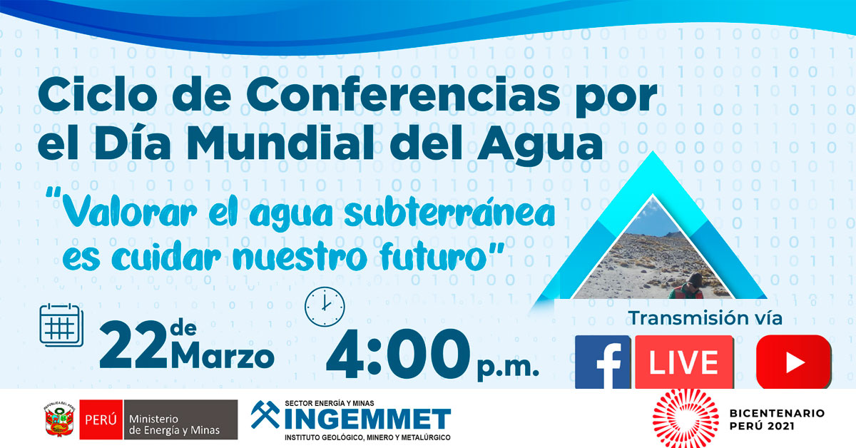 (Ciclo de Conferencias virtual) INGEMMET: Valorar el agua subterránea es cuidar nuestro futuro