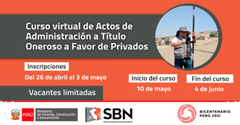 (Curso Virtual) SBN: Actos de Administración a Título Onerosos a Favor de Privados