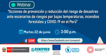 (Webinar Gratuito) CENEPRED: Acciones de prevención  de desastres ante escenarios de riesgos por bajas temperaturas