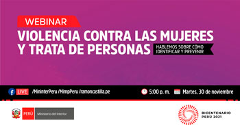 (Webinar Gratuito) MININTER: Violencia contra las mujeres y trata de personas