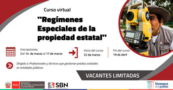 (Curso Virtual Gratuito) SBN: Regímenes especiales de la propiedad Estatal