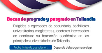 Programa de Becas de Pregrado y Posgrado en Tailandia 2022