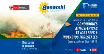 (Webinar Gratuito) SENAMHI: Condiciones atmosféricas favorables a incendios forestales