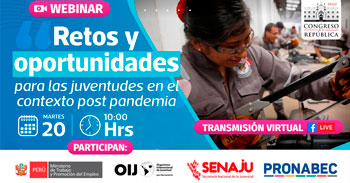 Webinar gratuito acerca de los retos y oportunidades para las juventudes en el contexto post pandemia