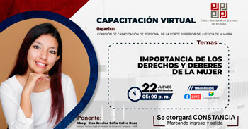 Capacitación virtual gratuita sobre la importancia de los derechos y deberes de la mujer