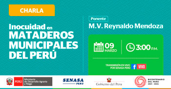 (Charla Virtual Gratuita) SENASA: Inocuidad en mataderos municipales del Perú