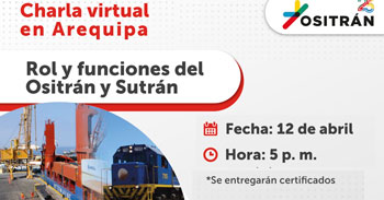 Charla online gratis "Rol y funciones de Ositrán y Sutran" de OSITRAN