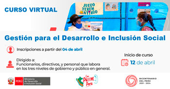 Curso online sobre "Gestión para el Desarrollo e Inclusión Social" del MIDIS (Con constancia)