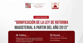 Capacitación online "Bonificación de la ley de reforma magisterial a partir del año 2013"