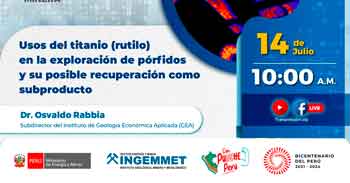 Evento online gratis Usos del titanio (rutilo) en la exploración de pórfidos y su posible recuperación como subproducto