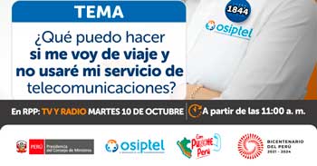 Evento online gratis Qué puedo hacer si me voy de viaje y no usaré mi servicio de telecomunicaciones? de OSIPTEL