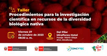 Taller presencial Procedimientos para la investigación científica en recursos de la diversidad biológica nativa