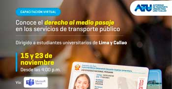 Capacitación online gratis "Conoce el derecho al medio pasaje en los servicios de transporte público" 