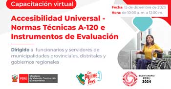 Capacitación online "Accesibilidad Universal - Normas Técnicas A-120 e Instrumentos de Evaluación"