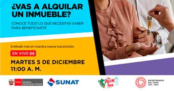 Evento online gratis "¿Cómo alquilar un inmueble de forma segura?" de la SUNAT