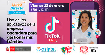 Evento online gratis "Uso de los aplicativos de la empresa operadora para gestionar mis trámites" del OSIPTEL