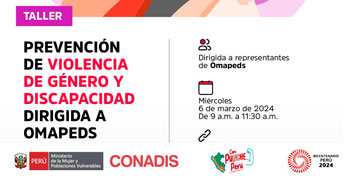 Taller presencial sobre "Prevención de violencia de género y discapacidad a OMAPEDs"