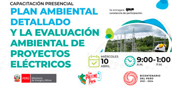 Capacitación presencial Plan Ambiental Detallado" y la evaluación ambiental de proyectos eléctricos del MINEM