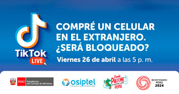 Evento online gratis "Compré un celular en el extranjero. ¿Será bloqueado?" de OSIPTEL