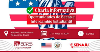 Charla presencial "Oportunidades de Becas e Intercambio Estudiantil" de la SENAJU