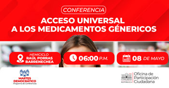 Conferencia online y presencial "Acceso universal a los medicamentos genéricos"