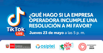 Evento online gratis "¿Qué hago si la empresa operadora incumple una resolución a mi favor?" de OSIPTEL