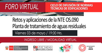 Foro online gratis "Retos y Aplicaciones de la Norma Técnica OS.090 Planta de Tratamiento de Aguas Residuales"