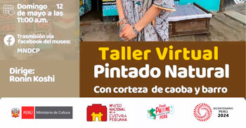 Taller online de "Pintado natural con corteza de caoba y barro"  del MINISTERIO DE CULTURA