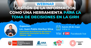 Webinar online "Gestión de la Información como una Herramienta para la Toma de Decisiones en la GIRH"