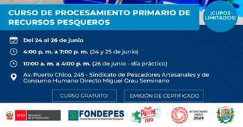 Capacitación presencial gratis "Procesamiento primario de recursos pesqueros"