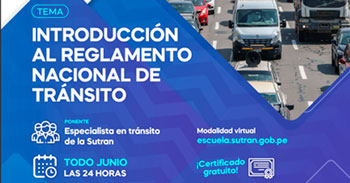 Capacitación online gratis con certificado "Introducción al Reglamento Nacional de Tránsito"