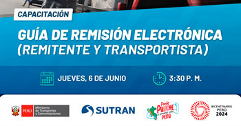 Capacitación online gratis "Guías de remisión electrónica (remitente y transportista)" de la SUTRAN