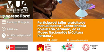 Taller presencial de manualidades: "Conociendo la Hojalatería Peruana"