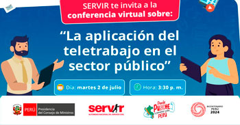 Webinar online "La aplicación del Teletrabajo en el sector público" del SERVIR