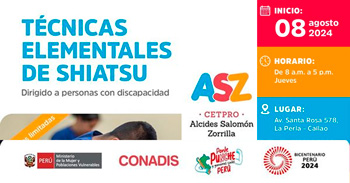 Curso presencial gratis "Técnicas elementales de Shiatsu" del MIMP