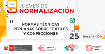 Evento online "Normas técnicas peruanas textiles y confecciones" del INACAL