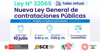 Taller virtual "Ley Nº 32069 - Ley General de Contrataciones Públicas" del MIMP