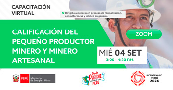 Capacitación online "Calificación del Pequeño Productor Minero y Minero Artesanal" del MINEM