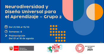 Curso online gratis "Neurodiversidad y diseño universal para el aprendizaje" del MINEDU 