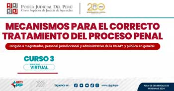 Curso online  Mecanismos para el Correcto Tratamiento del Proceso Penal  de la Corte Superior de Justicia de Ayacucho