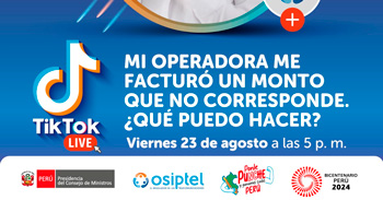 Evento online "Mi operadora me facturó un monto que no corresponde. ¿Qué puedo hacer?" en OSIPTEL