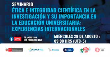 Seminario online Ética e integridad científica en la investigación y su importancia en la educación universitaria