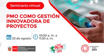 Seminario online "PMO como Gestión Innovadora de Proyectos" del MINISTERIO DE VIVIENDA