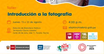 Taller presencial gratis "Introducción a la fotografía" de la Biblioteca Nacional del Perú - BNP