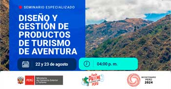 Seminario online "Diseño y gestión de productos de turismo de aventura"  del MINCETUR